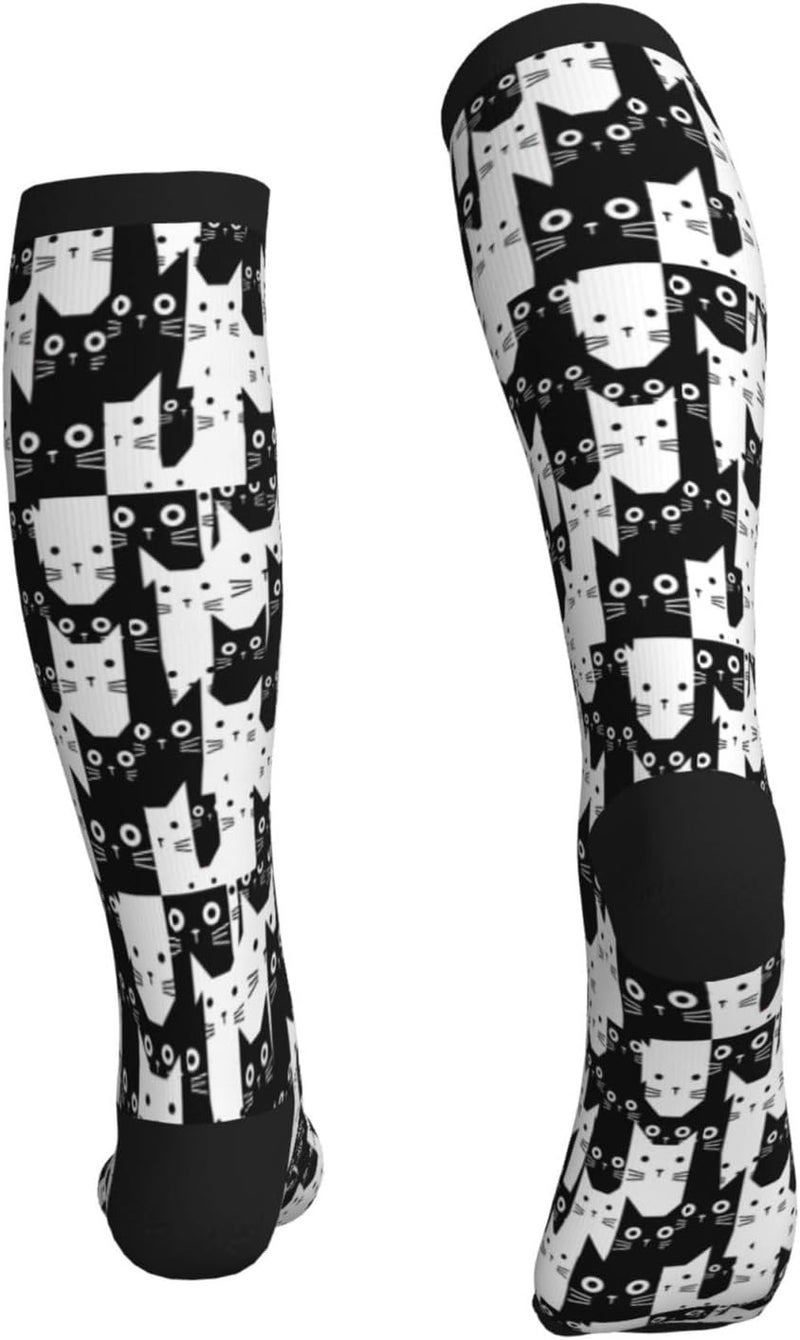 Figtihw Tie Dye Compression Socks Knee High Support Socks For Women Men Running Athletic Hiking - Image 5